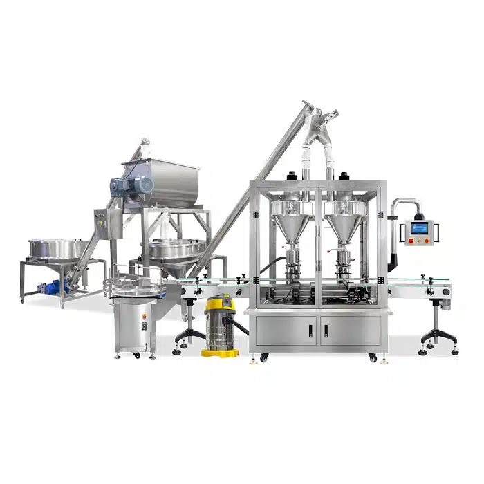 Spices Protein Powder Bottle Mixing Filling Packing Machine Line