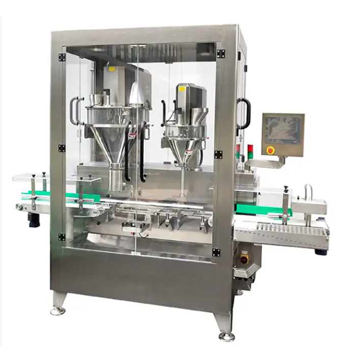 Inline Dual Head Auger Powder Filler Machine | YL-PDH-LW